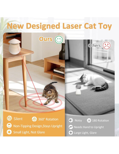 Juguete láser para gatos Meill, 3 modos, recargable, ABS