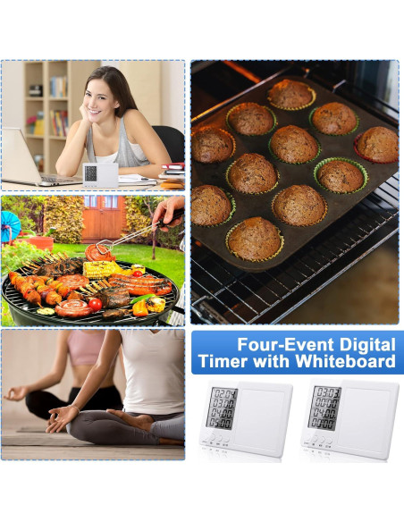 Temporizador Digital de Cocina Fabbay 2 Piezas 4 Eventos