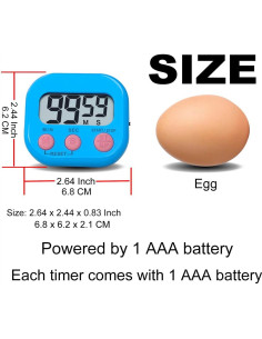 Temporizador de Cocina Digital BESTWYA con Pantalla LCD 6 Colores 2