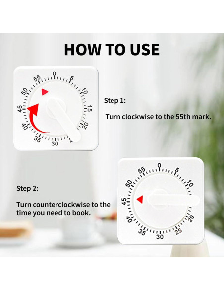 Temporizador de Cocina Mecánico WEST GOLD 60 Minutos Blanco