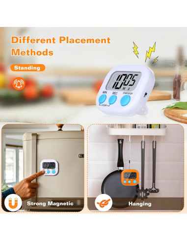 Paquete de 12 Temporizadores Digitales de Cocina Dualshine