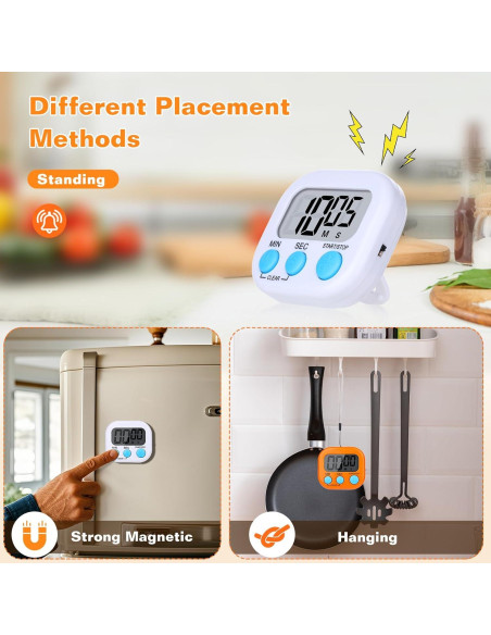 Paquete de 12 Temporizadores Digitales de Cocina Dualshine