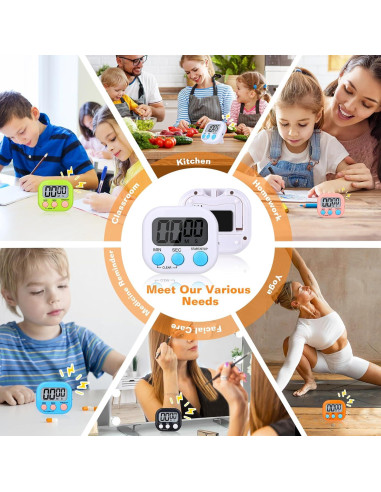 Paquete de 12 Temporizadores Digitales de Cocina Dualshine