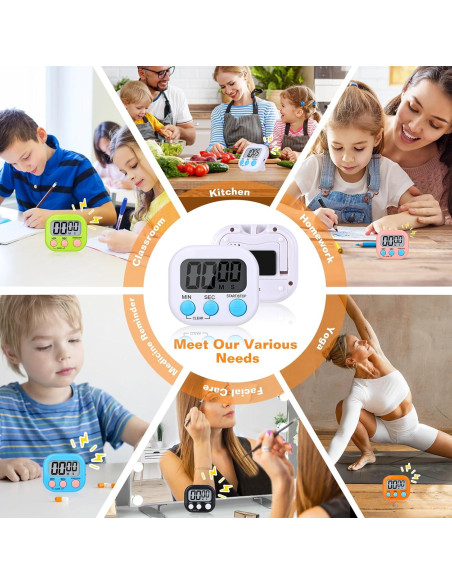 Paquete de 12 Temporizadores Digitales de Cocina Dualshine