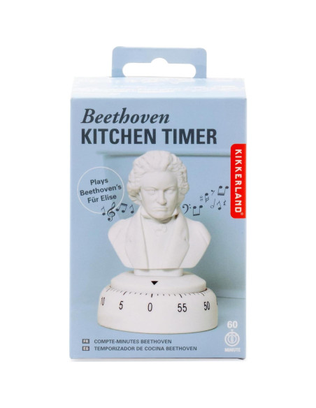Temporizador de Cocina Kikkerland Beethoven 60 Minutos Blanco