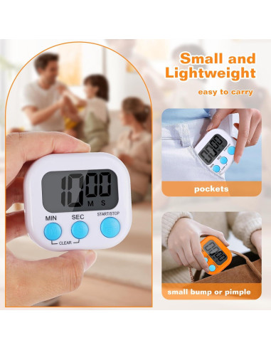 Paquete de 12 Temporizadores Digitales de Cocina Dualshine