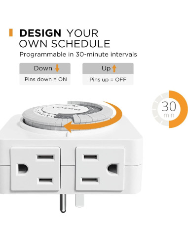 Temporizador Mecánico G-Homa 24 Horas 2 Salidas a Tierra