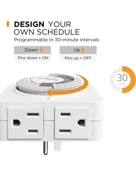 Temporizador Mecánico G-Homa 24 Horas 2 Salidas a Tierra Temporizador Mecánico G-Homa 24 Horas 2 Salidas a Tierra