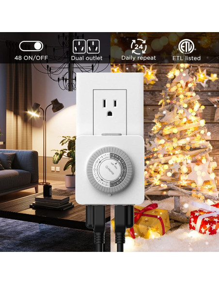 Temporizador Mecánico G-Homa 24 Horas 2 Salidas a Tierra Temporizador Mecánico G-Homa 24 Horas 2 Salidas a Tierra