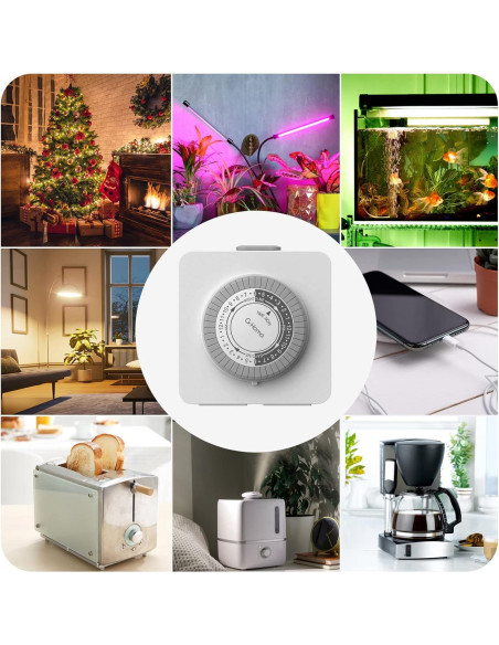 Temporizador Mecánico G-Homa 24 Horas 2 Salidas a Tierra Temporizador Mecánico G-Homa 24 Horas 2 Salidas a Tierra