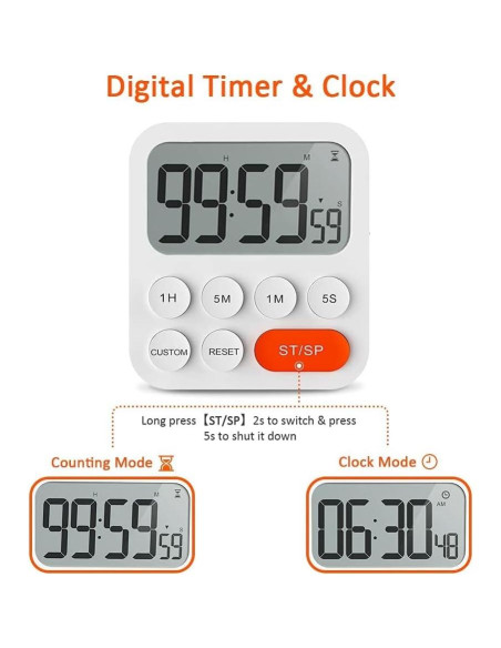 Temporizador Digital de Cocina LIORQUE con Pantalla LCD 99h