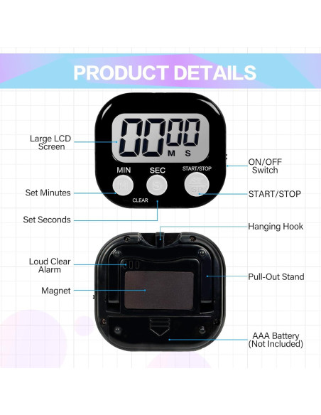 54 Temporizadores de Cocina Liubeili con Soporte Magnético