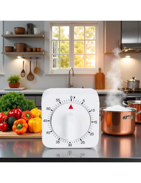 Temporizador Mecánico de Cocina Jowxsx 60 Minutos Blanco