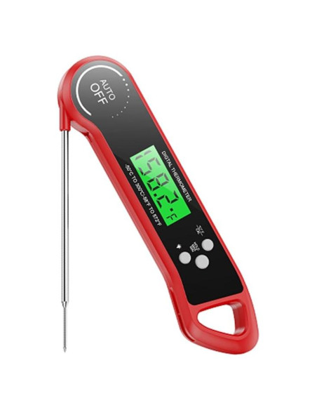 Termómetro Digital de Carne SILVLF Rojo, Lectura Instantánea, IPX7