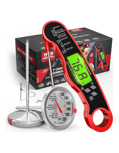 AWLKIM Termómetro de Carne Digital y Mecánico - Paquete de 3