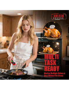 AWLKIM Termómetro de Carne Digital y Mecánico - Paquete de 3 2