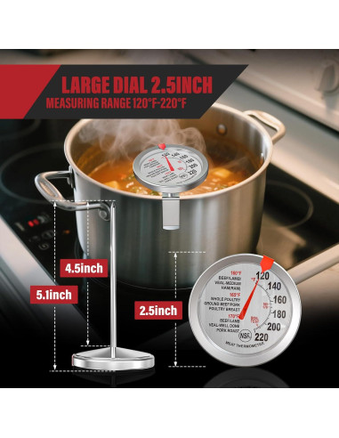 AWLKIM Termómetro de Carne Digital y Mecánico - Paquete de 3