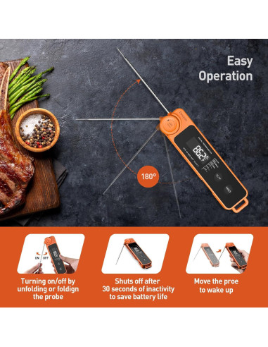 Termómetro Digital de Carne Hongkang Mandarina IP67 0.6s