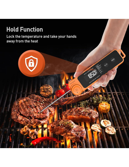 Termómetro Digital de Carne Hongkang Mandarina IP67 0.6s