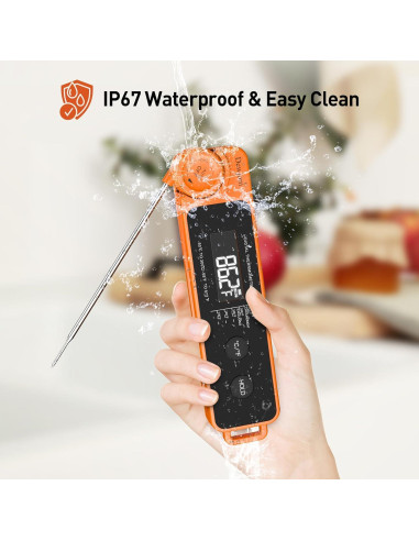 Termómetro Digital de Carne Hongkang Mandarina IP67 0.6s