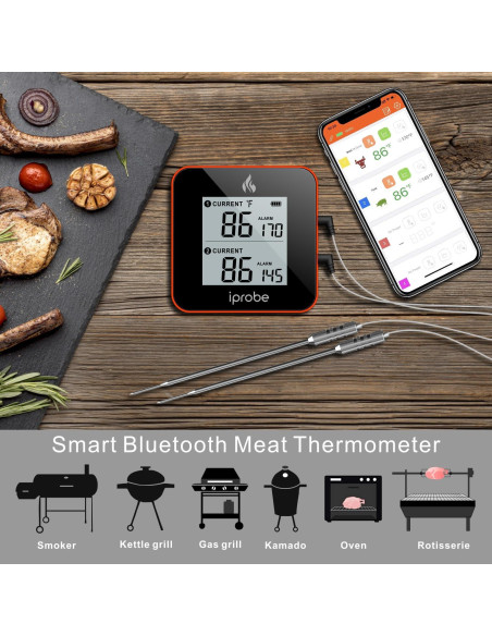 Termómetro Digital Inalámbrico Babik IP-61 con 2 Probes y Bluetooth