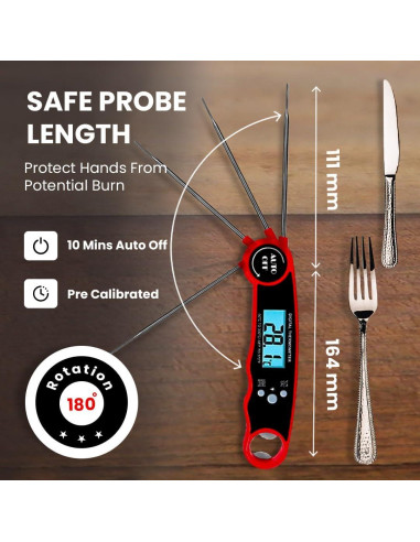 Termómetro Digital de Carne Morning Star MS-250, 11.9 cm, IP67