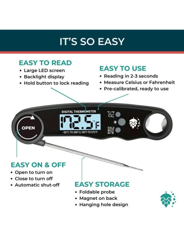 Termómetro Digital de Carne Cathy Yoder - Lectura Instantánea