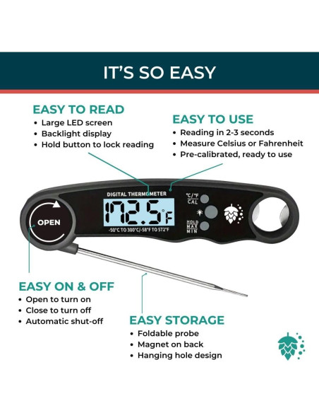 Termómetro Digital de Carne Cathy Yoder - Lectura Instantánea