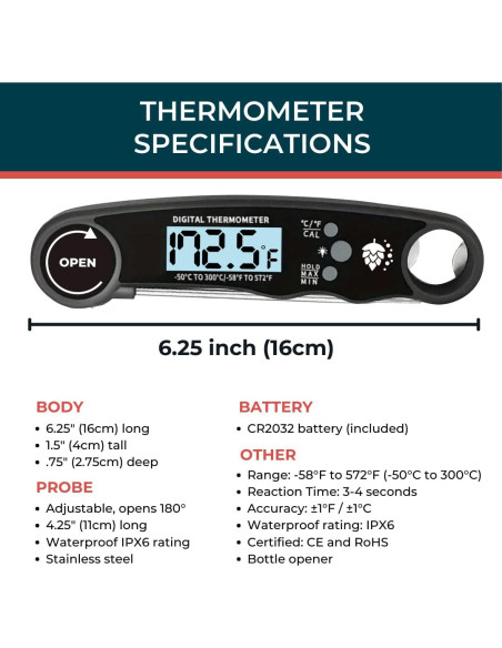 Termómetro Digital de Carne Cathy Yoder - Lectura Instantánea