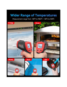Termómetro Infrarrojo Wintact WT530 -50C a 530C Sin Contacto 2