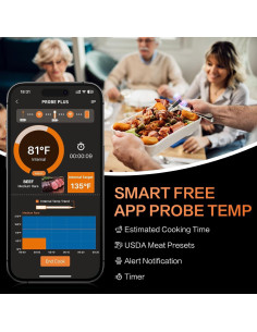 Termómetro de Carne Digital Inalámbrico eboboin 70m Bluetooth 2
