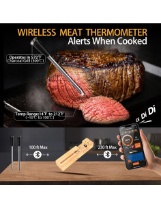 Termómetro de Carne Inalámbrico TIMETOP con 1 Sonda APP 2