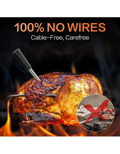 Termómetro de Carne Digital Inalámbrico eboboin 70m Bluetooth