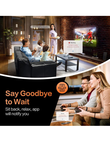 Termómetro de Carne Digital Inalámbrico eboboin 70m Bluetooth