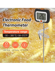 Termómetro Digital de Caramelo hhnan 25.4 cm con Clip para Olla 2