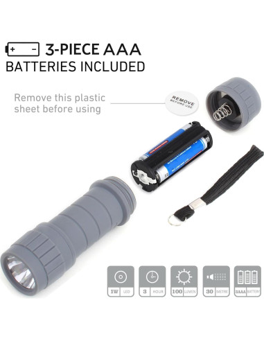 Juego de 6 Linternas LED SEAMAGIC 100 Lúmenes con Baterías