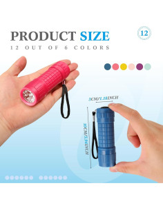 12 Mini Linternas Coloridas LED Rossesay con Pilas AAA 2