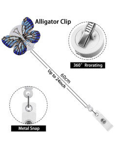 Portadores de Insignia Retráctiles WLngtv con Diseño Mariposa 2