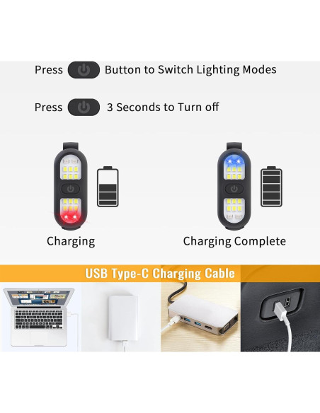 Linterna Clip Recargable Faxins CL-01 LED 450 Lúmenes