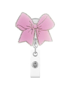 Reel de Insignia Retráctil CELOKIY Rosa con Clip 60 cm