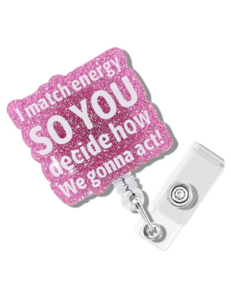 Soporte Retráctil para Insignias Namifin Rosa Brillante