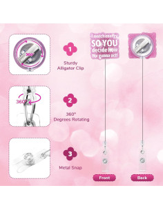 Soporte Retráctil para Insignias Namifin Rosa Brillante 2