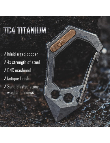 Multiherramienta EDC KeyUnity KU02 de Titanio 7 en 1