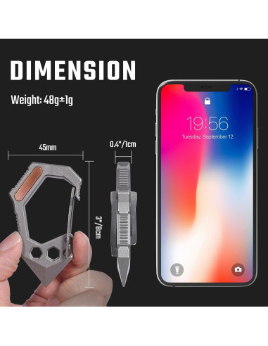 Multiherramienta EDC KeyUnity KU02 de Titanio 7 en 1