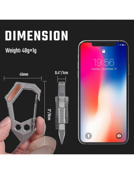 Multiherramienta EDC KeyUnity KU02 de Titanio 7 en 1