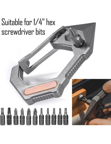 Multiherramienta EDC KeyUnity KU02 de Titanio 7 en 1
