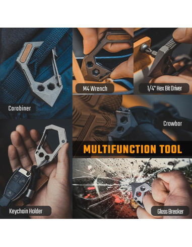Multiherramienta EDC KeyUnity KU02 de Titanio 7 en 1