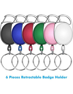 Soporte de Identificación Retráctil Selizo 6 Piezas Colores Variados 2