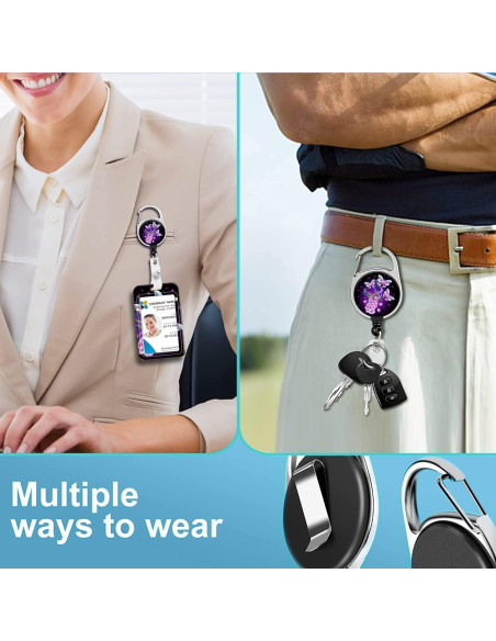 Cinta para Insignias Retráctil BILLTEFUL Mariposa Púrpura