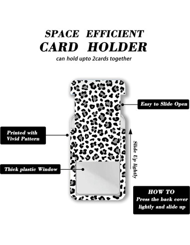 Porta Credenciales Retráctil Coaott Leopardo de Nieve